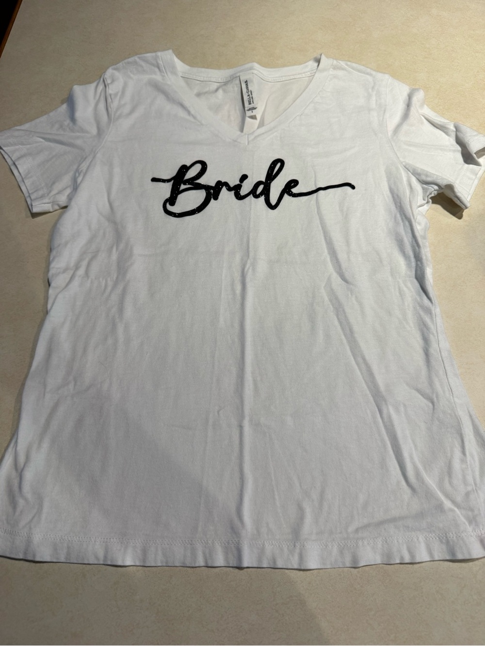 Bella Canvas White V-Neck 'Bride' Graphic Tee